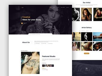 Tattoo Salon Landing Paage