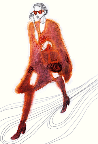 Moving fashion illustration