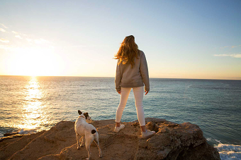 Lady and her dog