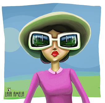 Posh comical fashion illustration