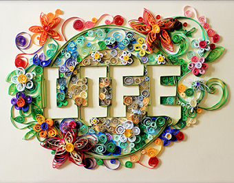 Handmade paper nature typography project