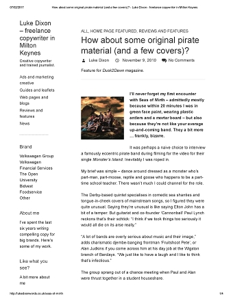 Original pirate material (and a few covers)