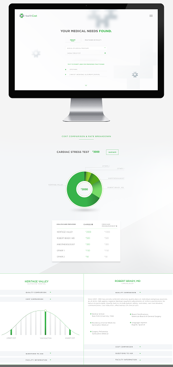 HealthCost web design