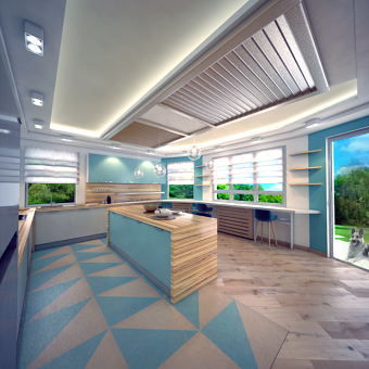Kitchen in eclectic style