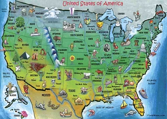 USA Cartoon Map
