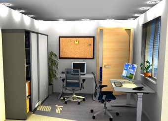 Simple Office with Height Adj, Desks