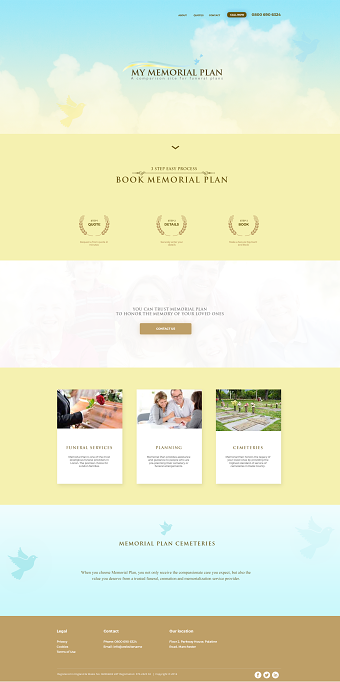 Memorial Plan Home page UI - v1