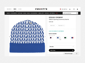 Farfetch website interactions