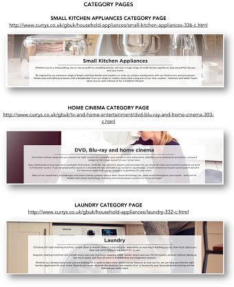 Currys PC World Landing Page examples