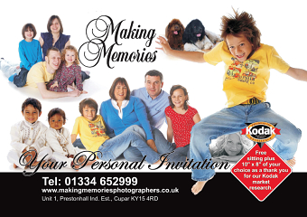 Making Memories - Postcard, Tri Fold leaflet