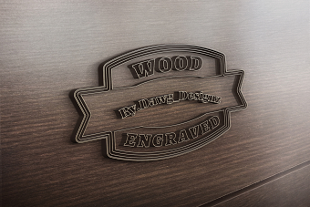 3D Wood Logo Mock Up