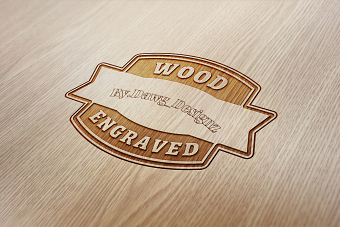 Engraved Wood Mock Up Logo