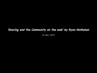 Is The Web No Longer Sharing? Video Presentation