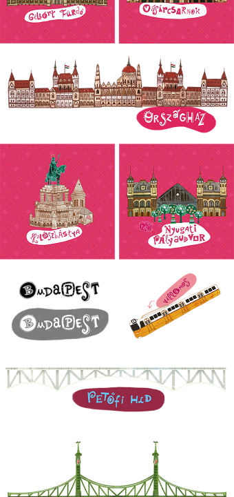 Artistic map of Budapest