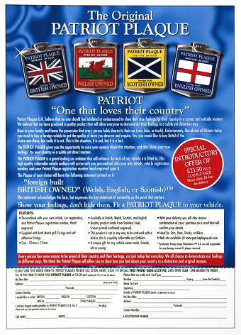 Patriot Plaques and NI Caregivers