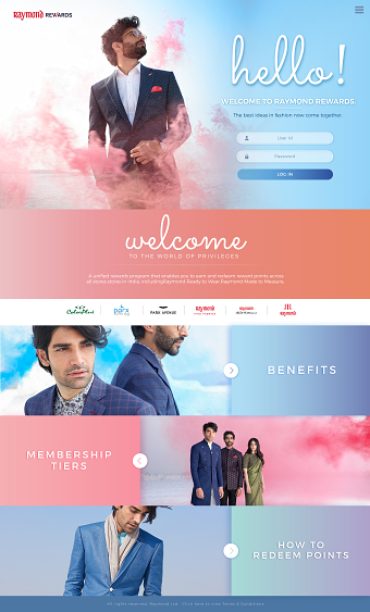 Raymond rewards loyalty landing page revamp