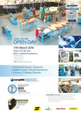 Promotional Flyer. OPEN DAY Stockport College