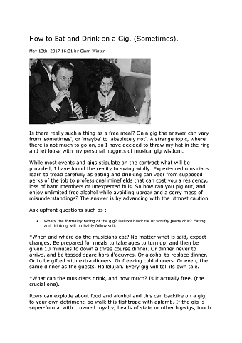 Blog post on Gigs