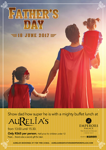 Poster concept and design for Peermont unit restaurants [Fathers day buffet]
