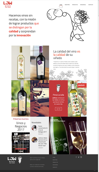 LJW Vinos & Viñedos – Rediseño web y otras piezas