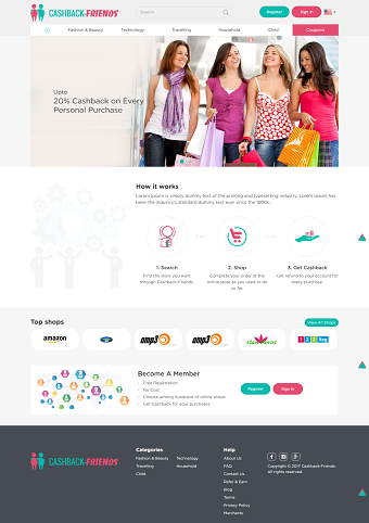 Cashback Friends Cyprus cashback project designed by iLeadDigital