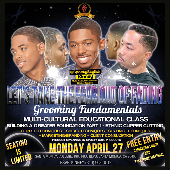 SPOETYSTYLIST Kinney's grooming classes Flyer design.