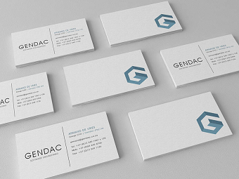 Gendac logo and Bcards
