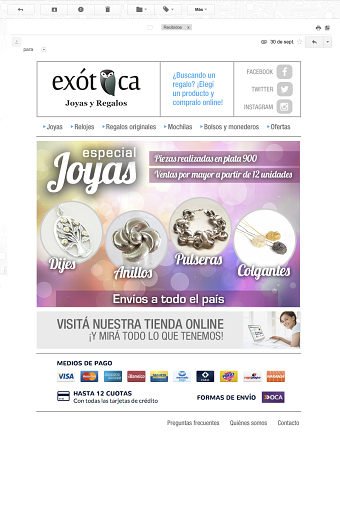 Newsletter design + Facebook image content