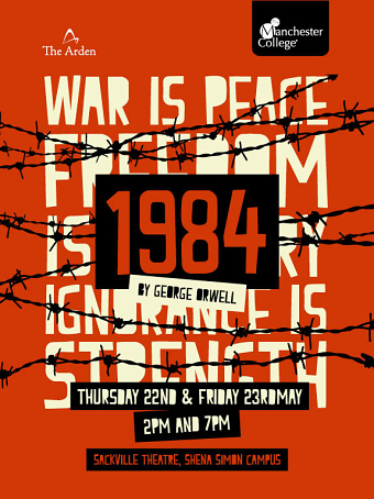 Poster designs for a performance of 1984 by The Arden School of Theatre