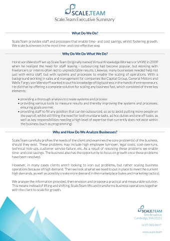 Exec. Summary/Brochure