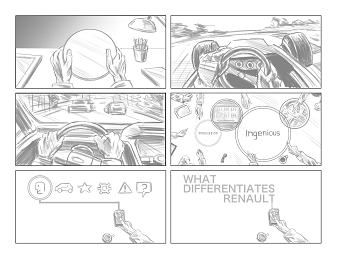 Storyboards for Interbrand Van Adverts.