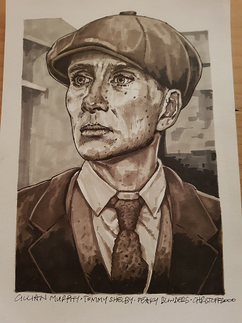 Portrait of Cillian Murphy in Peaky Blinders