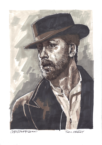 Portrait of Tom Hardy in Peaky Blinders