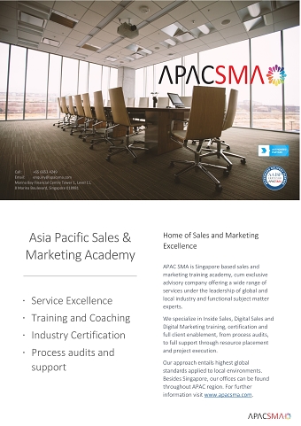 Downloadable brochure for a sales and marketing academy