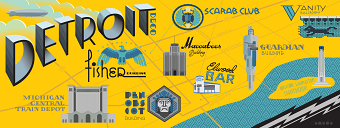 Detroit Deco illustrated map