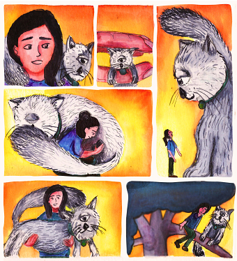 Dream Illustration - One-Eyed Cat