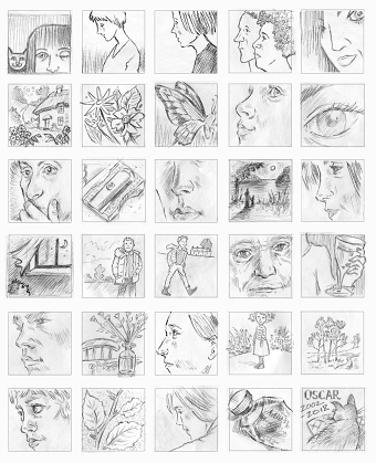 1 inch square sketches