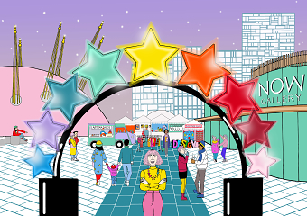 Press Release illustration - Tatty Devine and Greenwich Peninsula