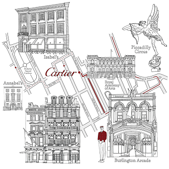 Cartier Boutique Luxury Private Party Map Invite
