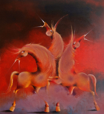 Three Wild Horses