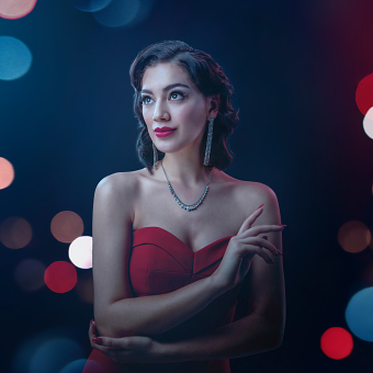 Red dress fashion portraits