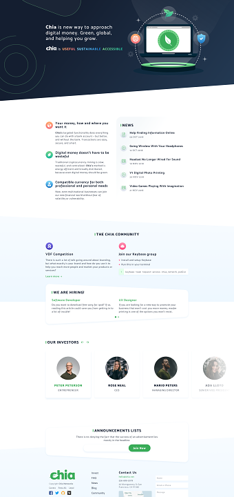 Landing Page for ICO