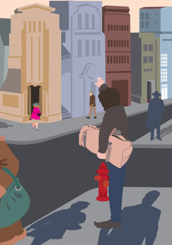 Back to the city (vectors, novel image)