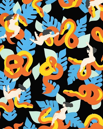 Eve and snakes pattern