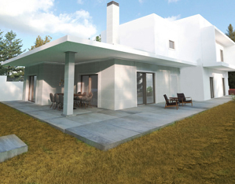Grey/green house