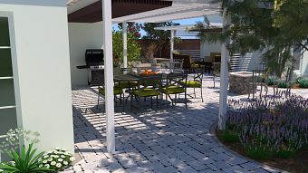 Landscape concept for a Californian back yard