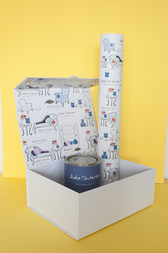 Hand Drawn Luxury Interior Box and media tube