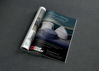 Pouf Daddy press ads full page ideas plus final