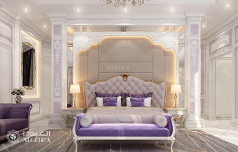 Royal bedroom interior design in luxury villa