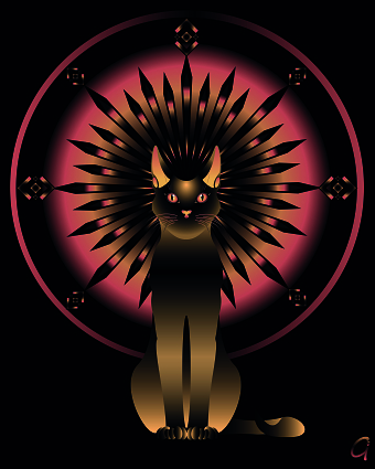 Art Deco Cat Design
